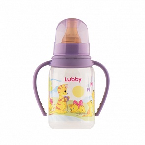 Бутылочка с соской - Веселые животные, от 0 мес., 125 мл. (Lubby, 11390/144/12)